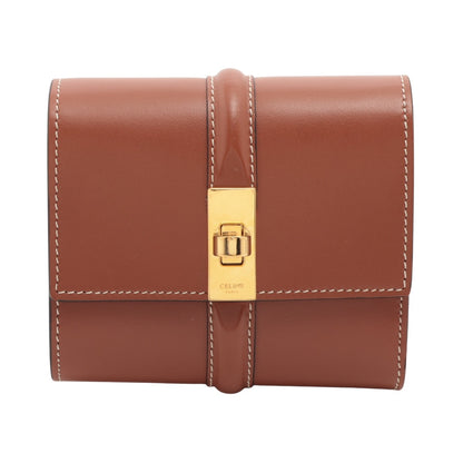 Celine 16 Trifold Wallet Leather, Brown, Leather, Wallet