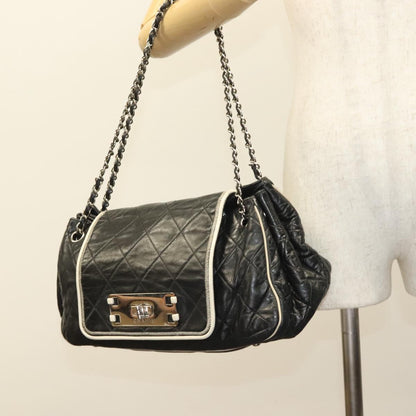 Chanel Mademoiselle, Black, Leather, shoulder