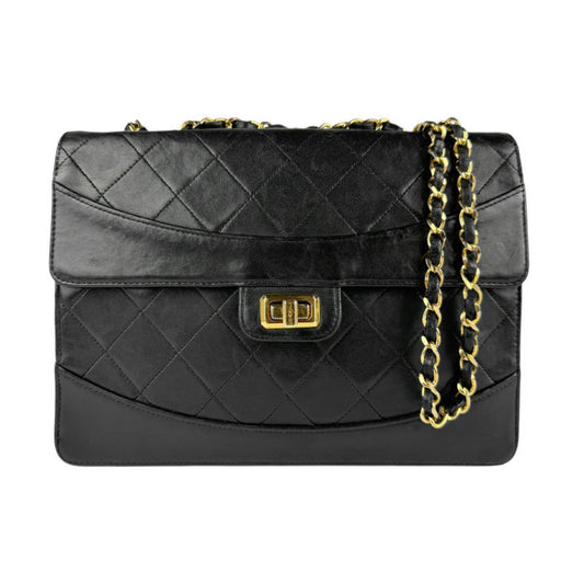 "Chanel 2,55", Black, Leather, shoulder