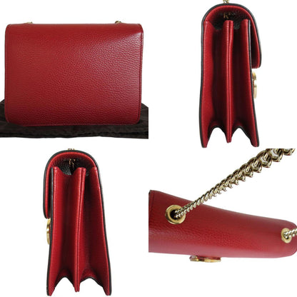 Gucci Interlocking G, Red, Leather, shoulder
