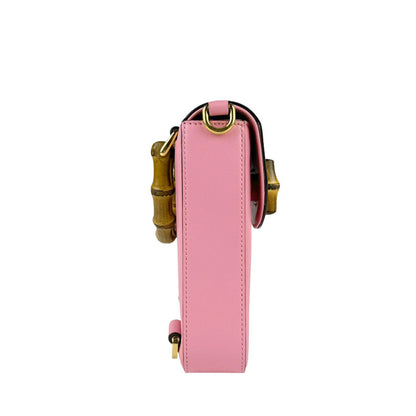 Gucci Bamboo, Pink, Leather, clutch