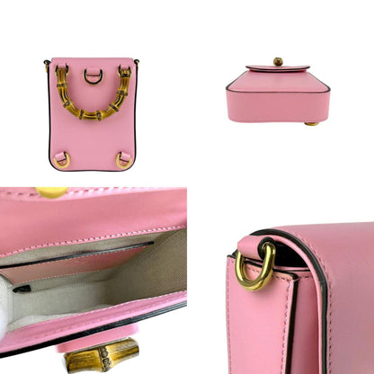 Gucci Bamboo, Pink, Leather, clutch