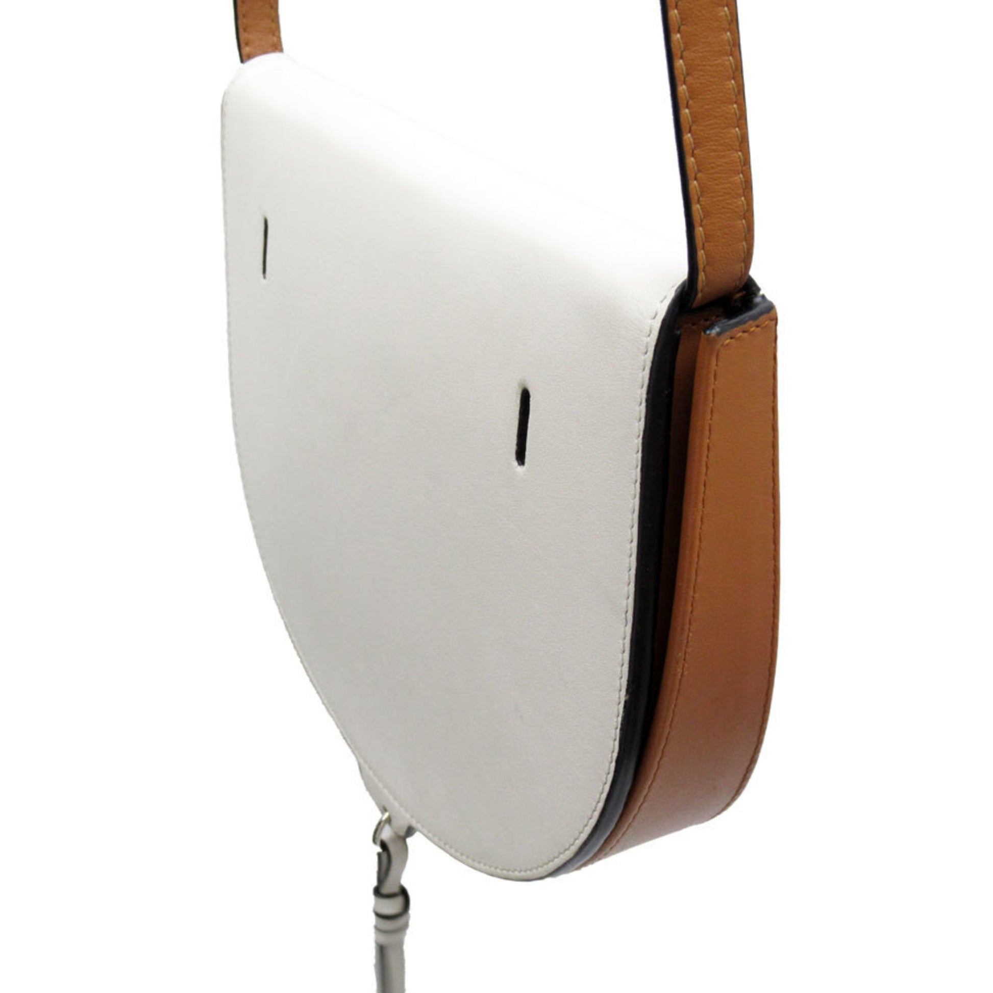 Loewe Heel, White, Leather, shoulder