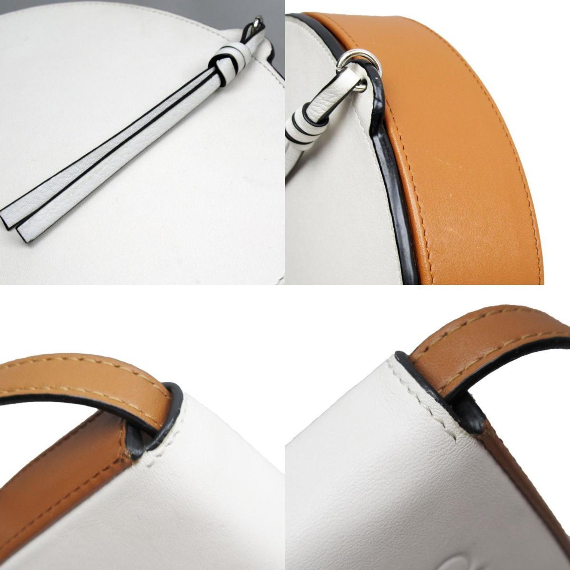 Loewe Heel, White, Leather, shoulder