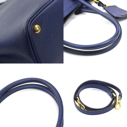 Prada Saffiano, Blue, Leather, handbag