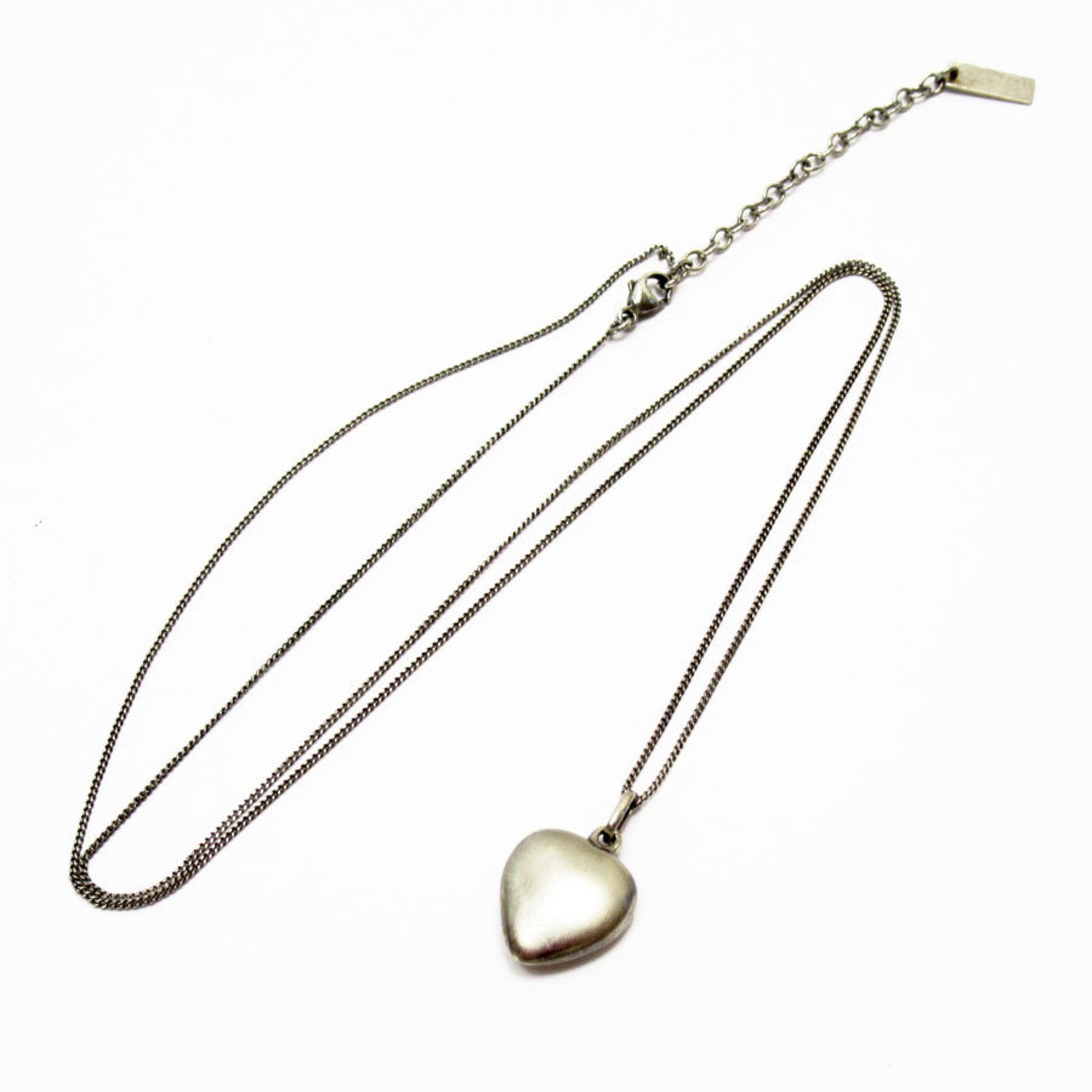 Saint Laurent Heart motif, Silver, Metal, necklace