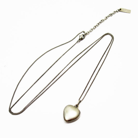 Saint Laurent Heart motif, Silver, Metal, necklace