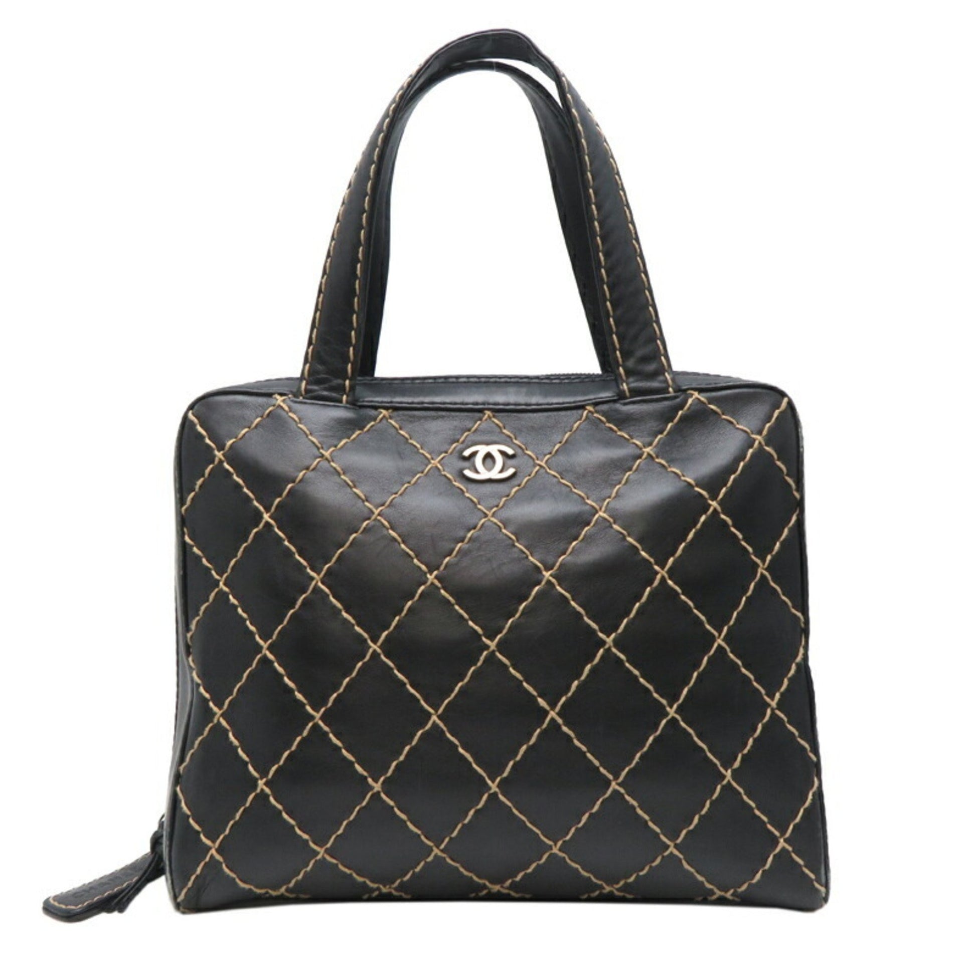 Chanel Wild stitch, Black, Leather, tote
