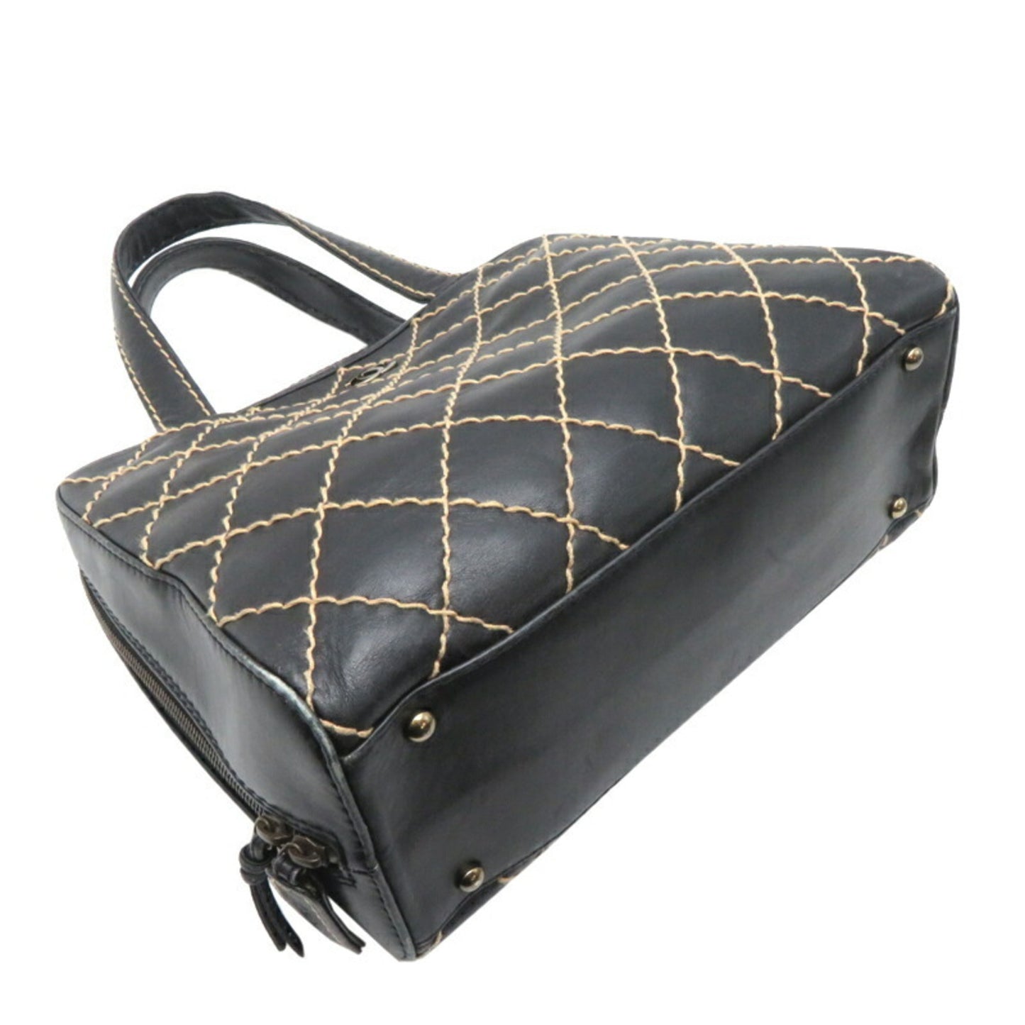 Chanel Wild stitch, Black, Leather, tote