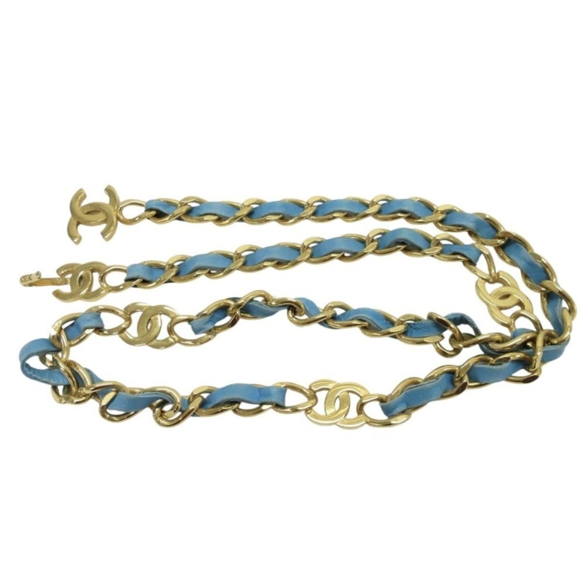 Chanel Coco Mark, Blue, Gold Plated, belt