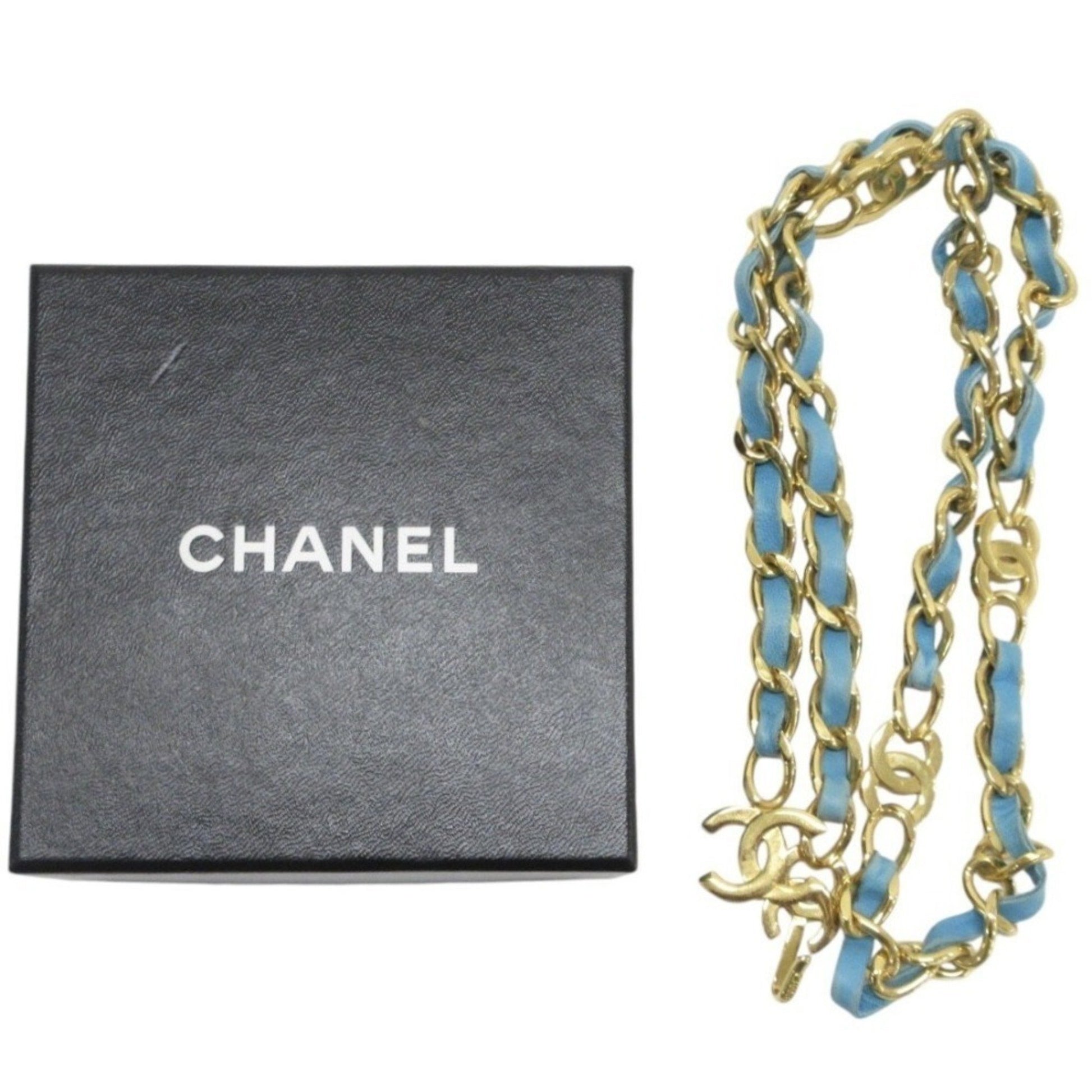 Chanel Coco Mark, Blue, Gold Plated, belt