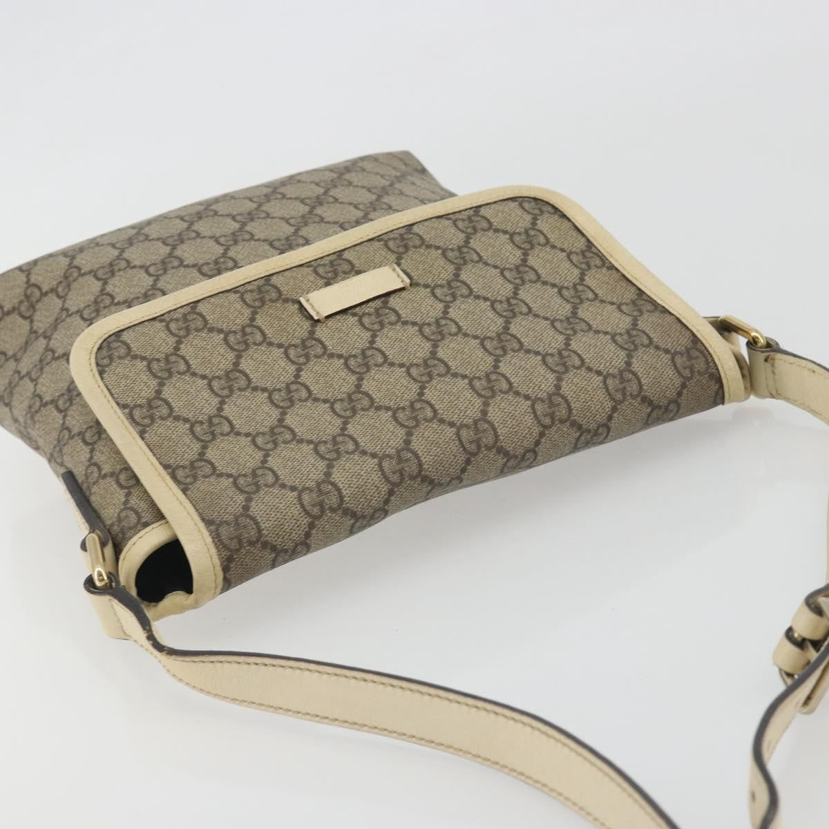 Gucci Flap Messenger GG Coated Canvas, Beige, Canvas, Shoulder Bag