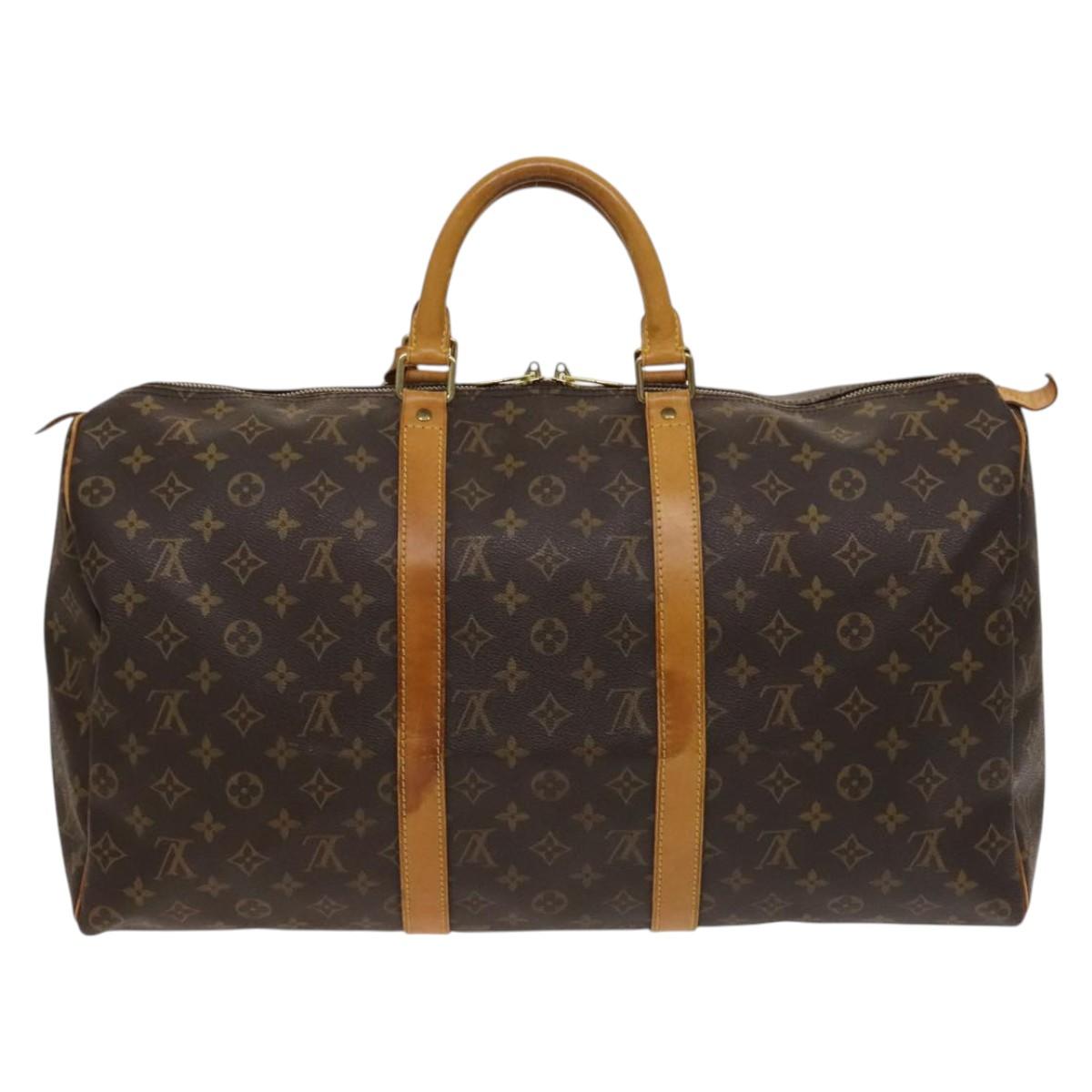 Louis Vuitton Keepall 50, Brown, Canvas, travel