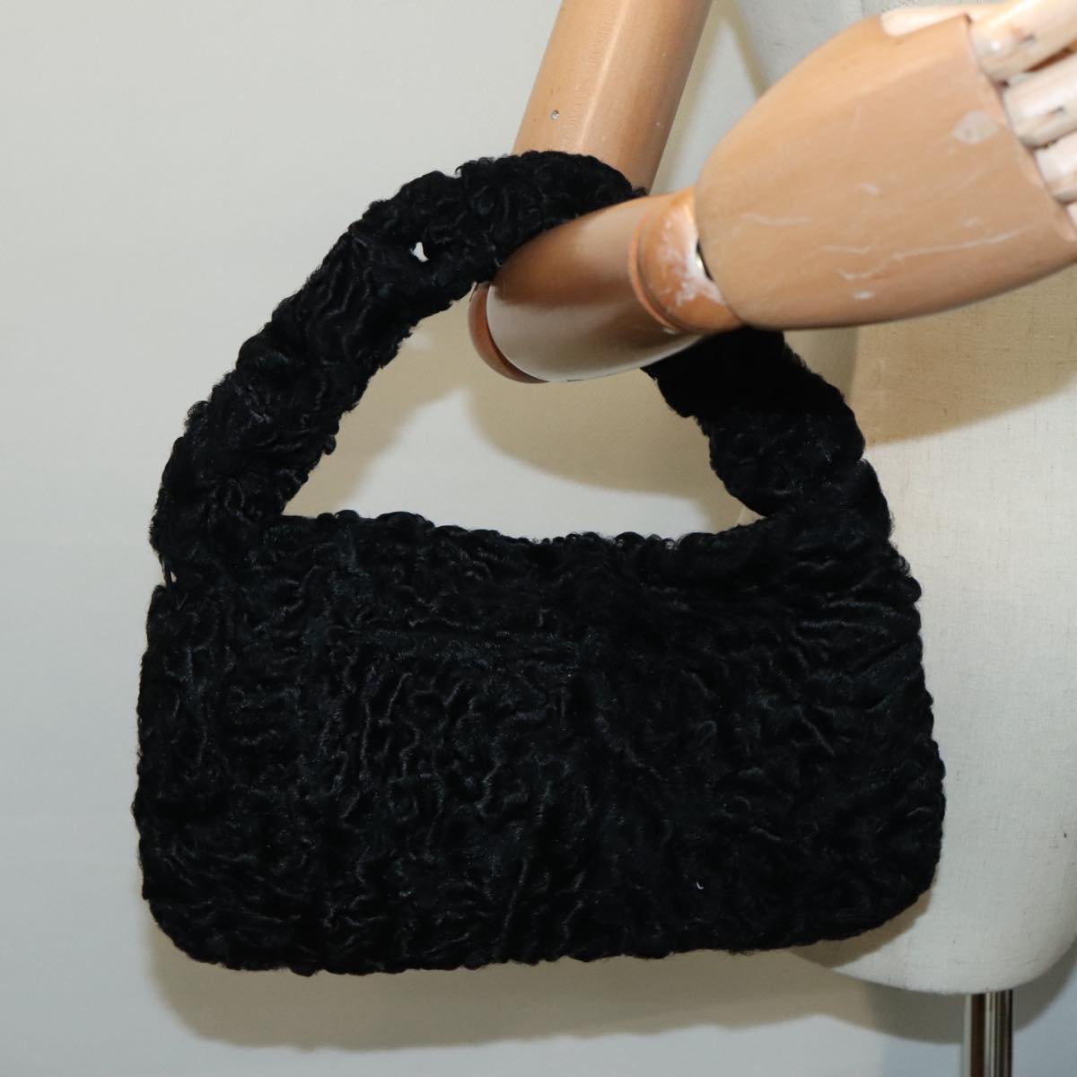 Fendi, Black, Wool, handbag