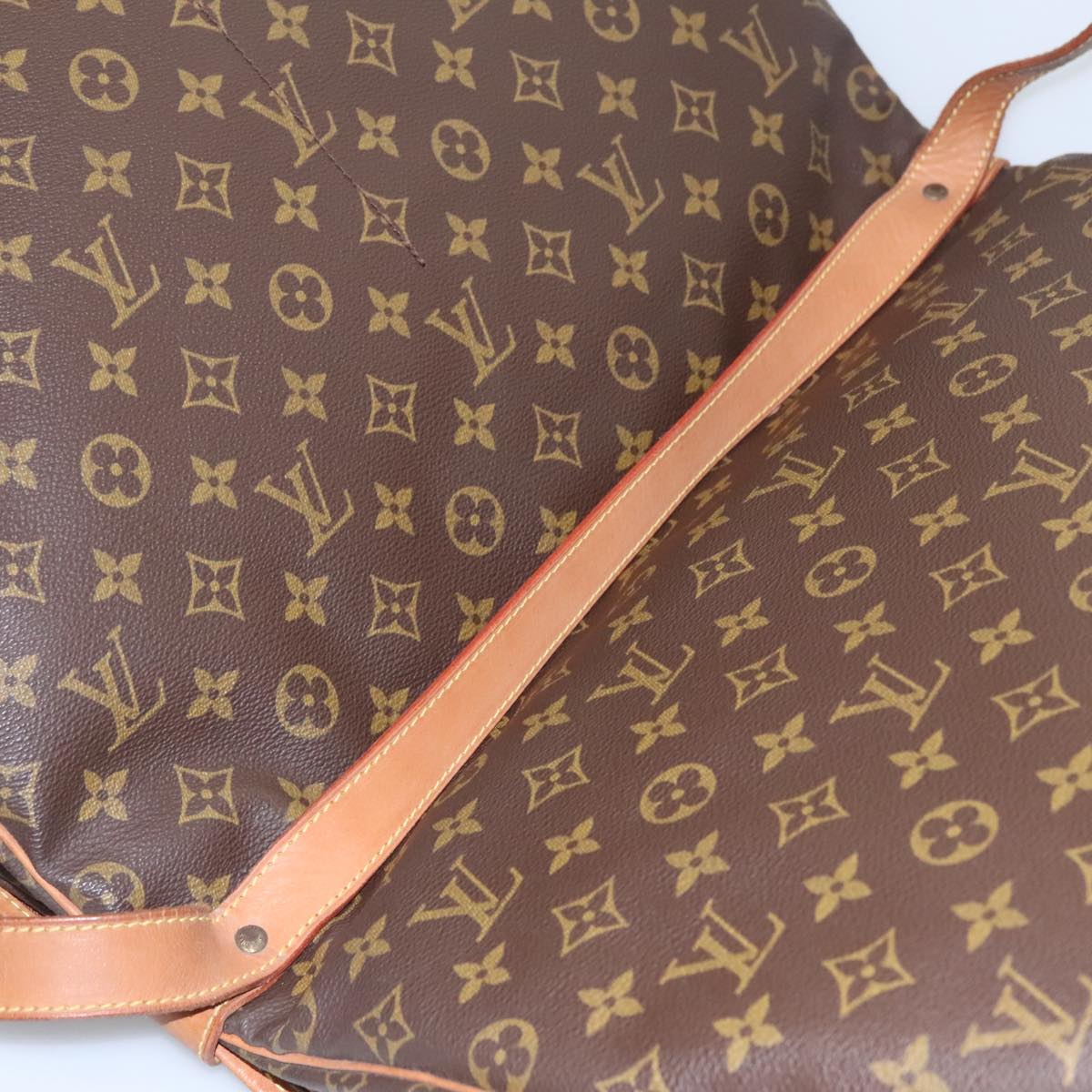 Louis Vuitton Saumur 43, Brown, Canvas, shoulder