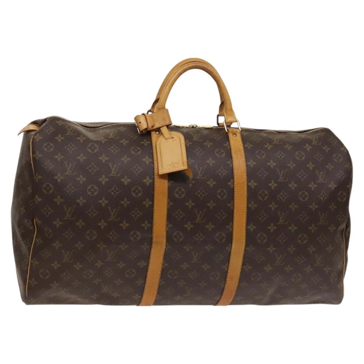 Louis Vuitton Keepall 60, Brown, Canvas, travel
