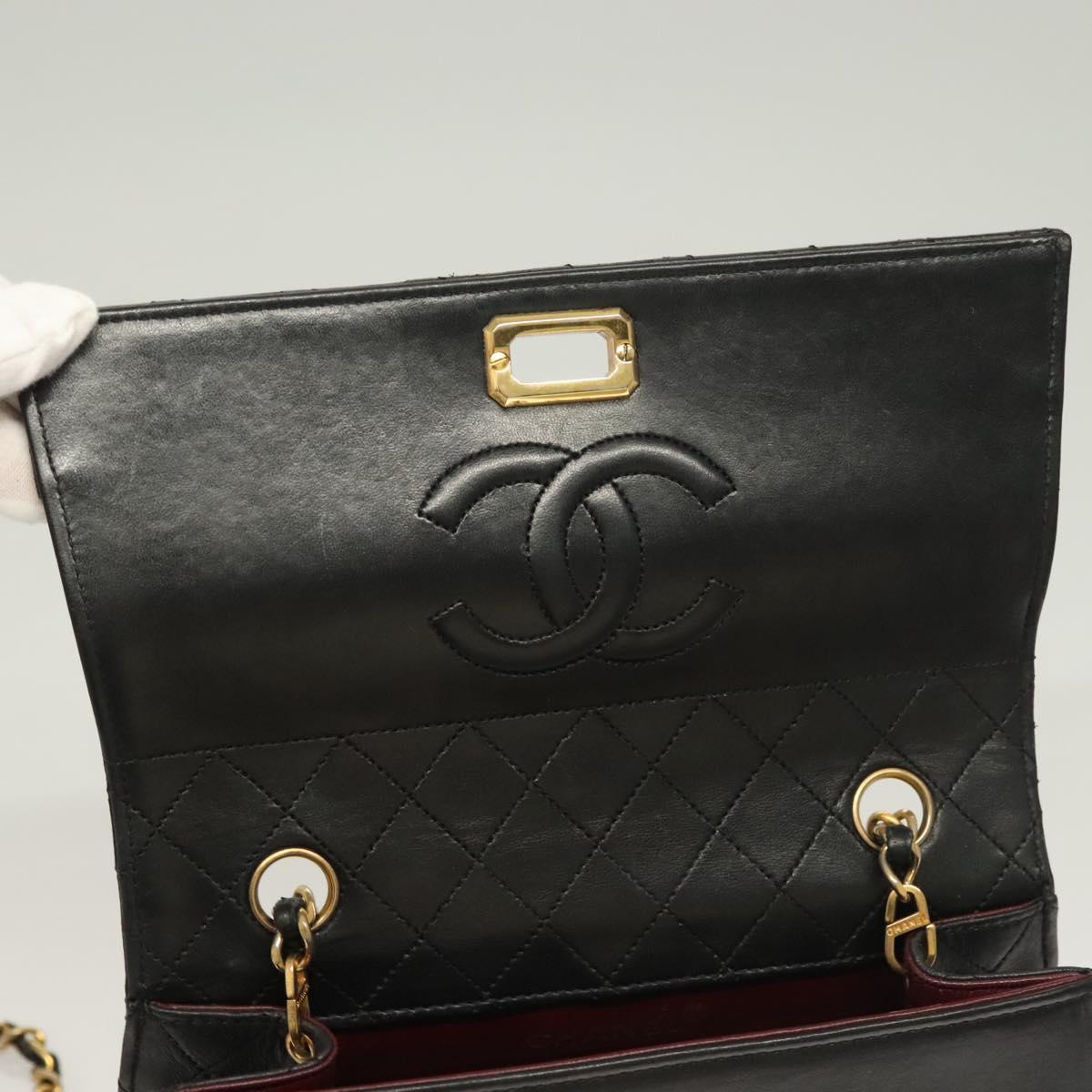 Chanel Trapèze, Black, Leather, shoulder