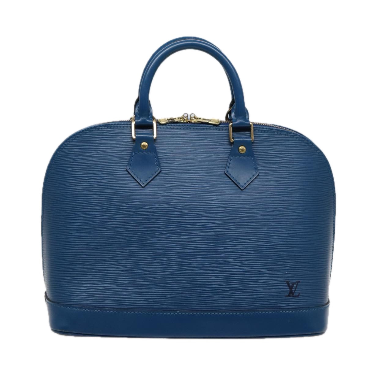 Louis Vuitton Alma, Blue, Leather, handbag