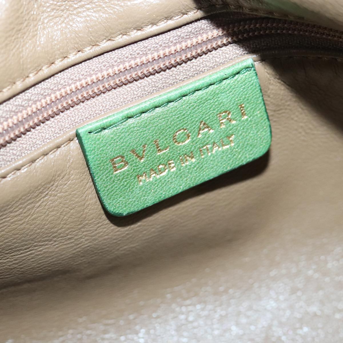 Bulgari, Green, Leather, handbag