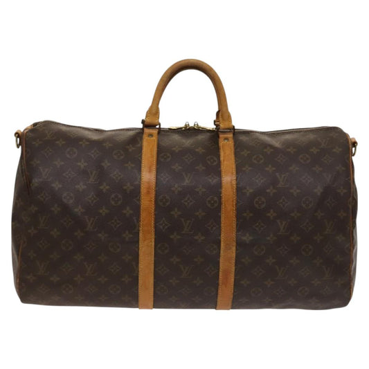 Louis Vuitton Keepall Bandouliere 55, Brown, Canvas, travel