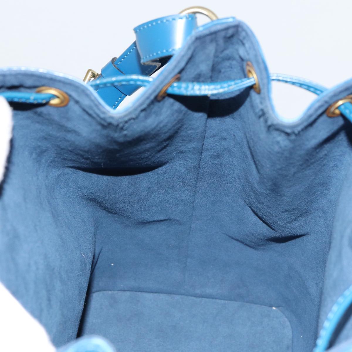 Louis Vuitton Noe, Blue, Leather, shoulder