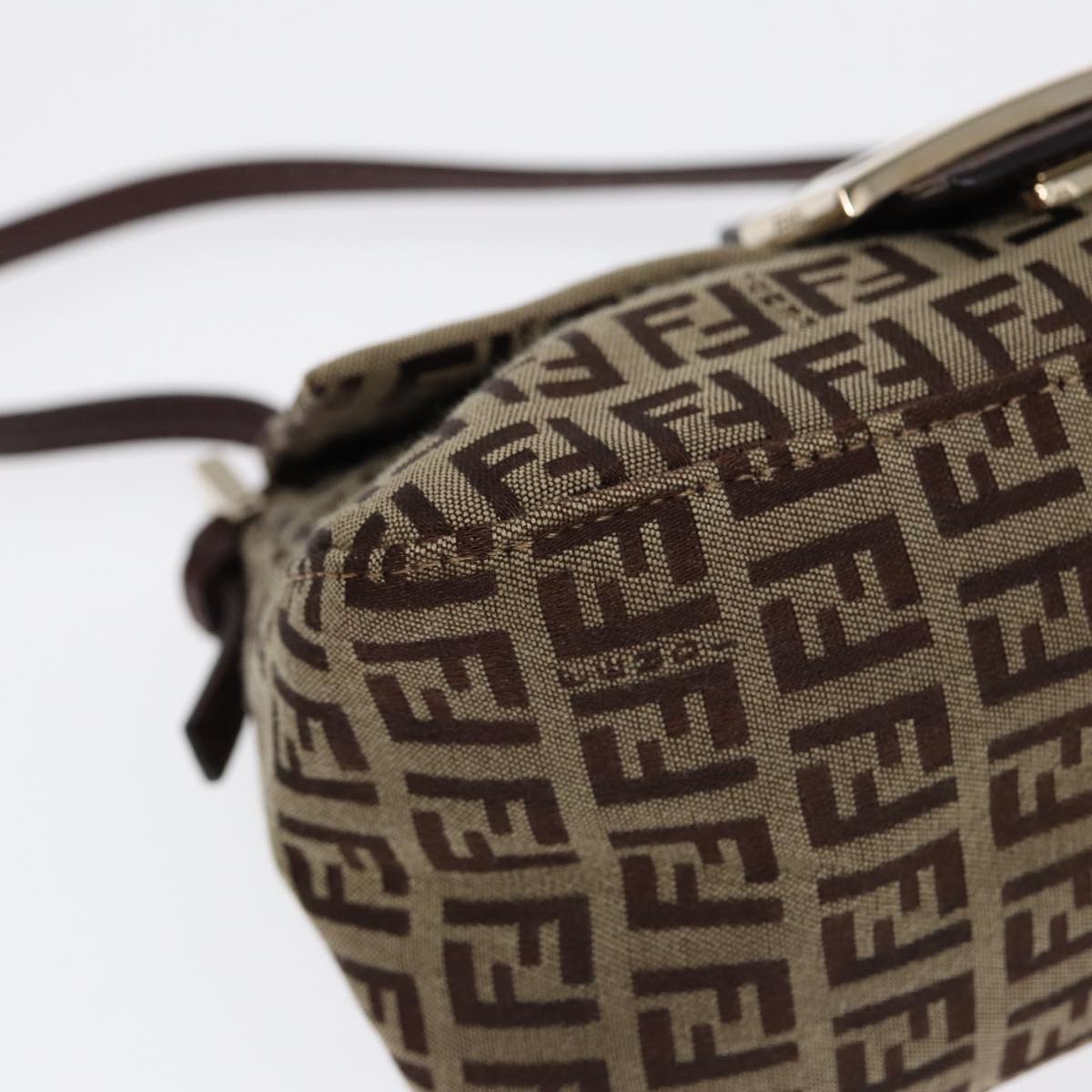 Fendi Mamma Baguette, Brown, Canvas, handbag