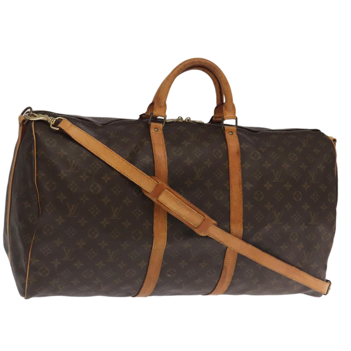 Louis Vuitton Keepall Bandoulière 60, Brown, Canvas, travel