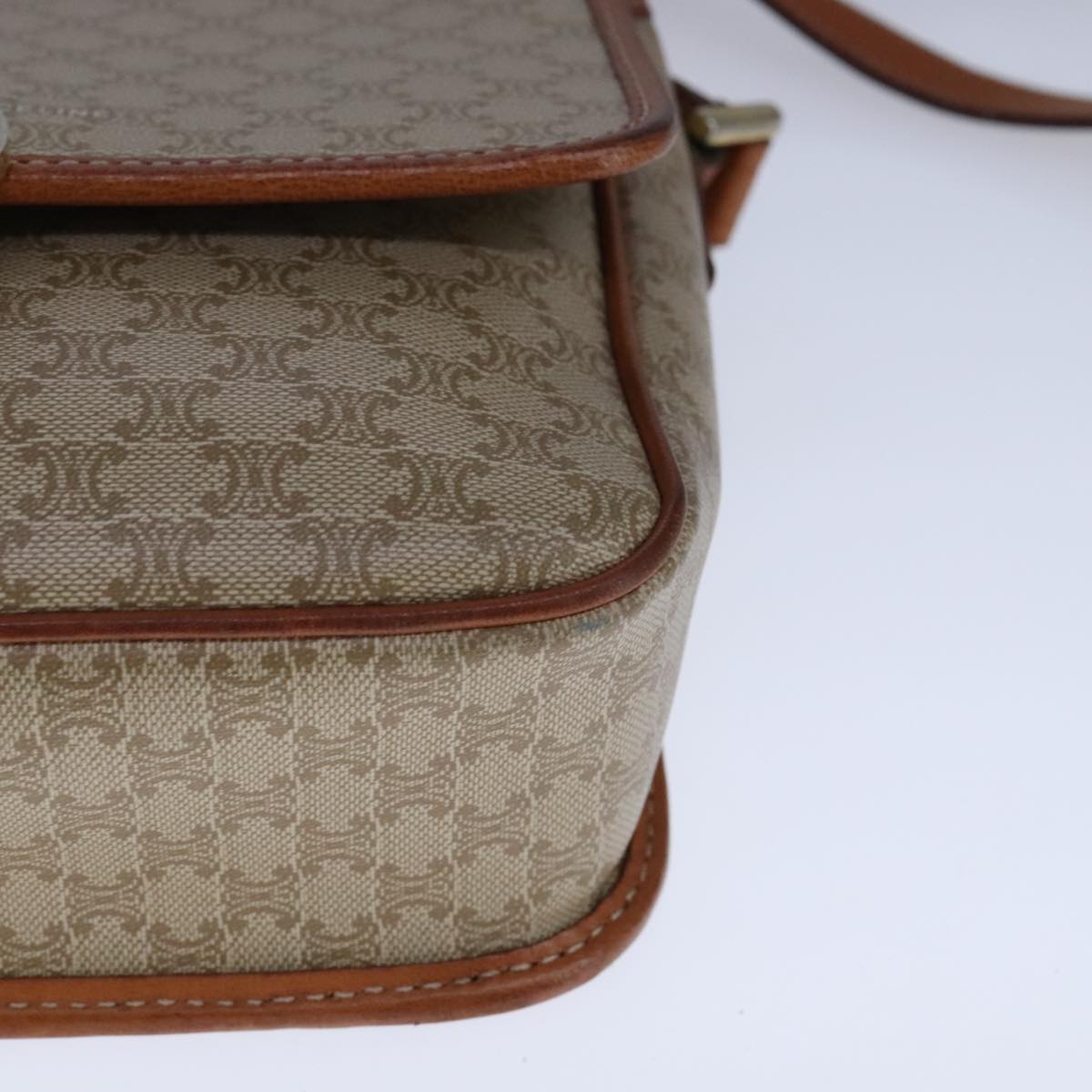 Céline Macadam, Beige, Canvas, shoulder