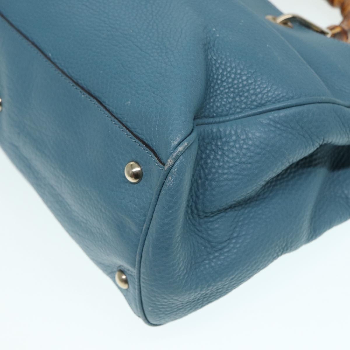 Gucci Bamboo, Blue, Leather, handbag