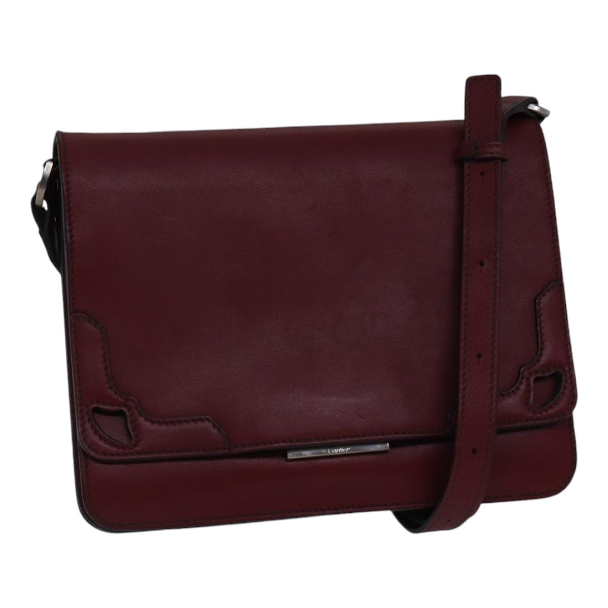 Cartier, Burgundy, Leather, shoulder