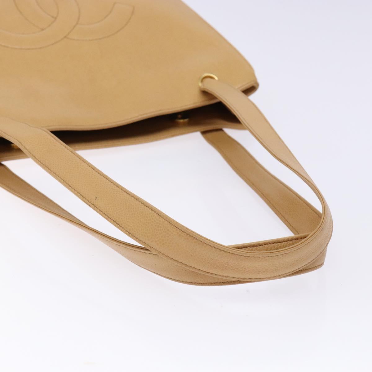 Chanel Coco Mark, Beige, Leather, tote