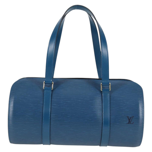 Louis Vuitton Soufflot, Blue, Leather, handbag