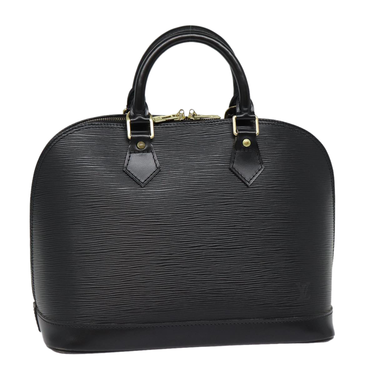 Louis Vuitton Alma, Black, Leather, handbag