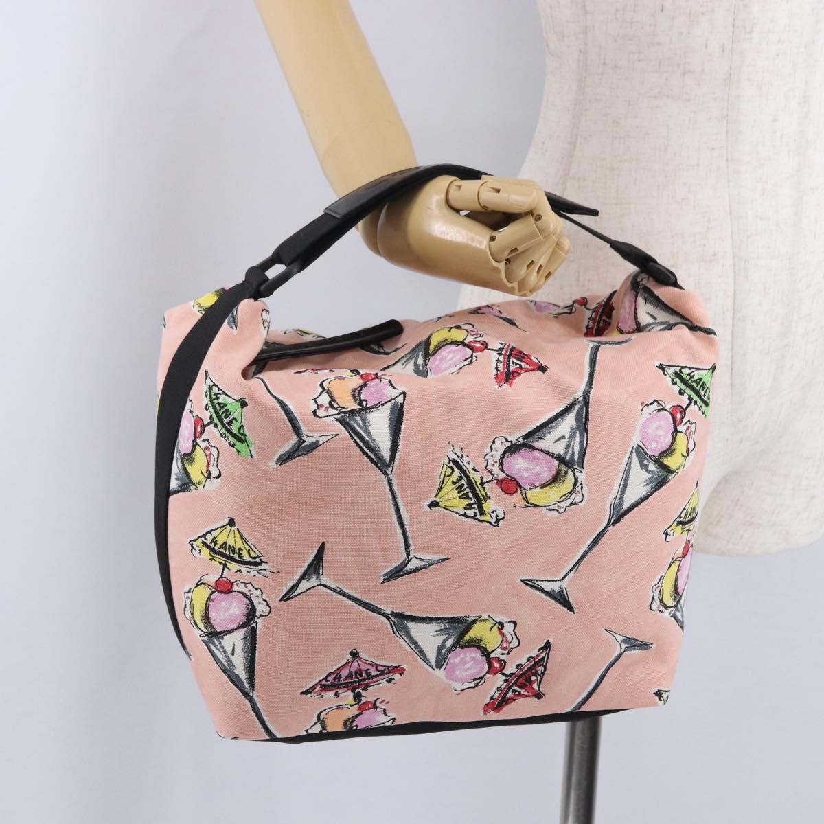 Chanel Ice Cream Sundae Printed Canvas, Pink, Canvas, Shoulder Bag