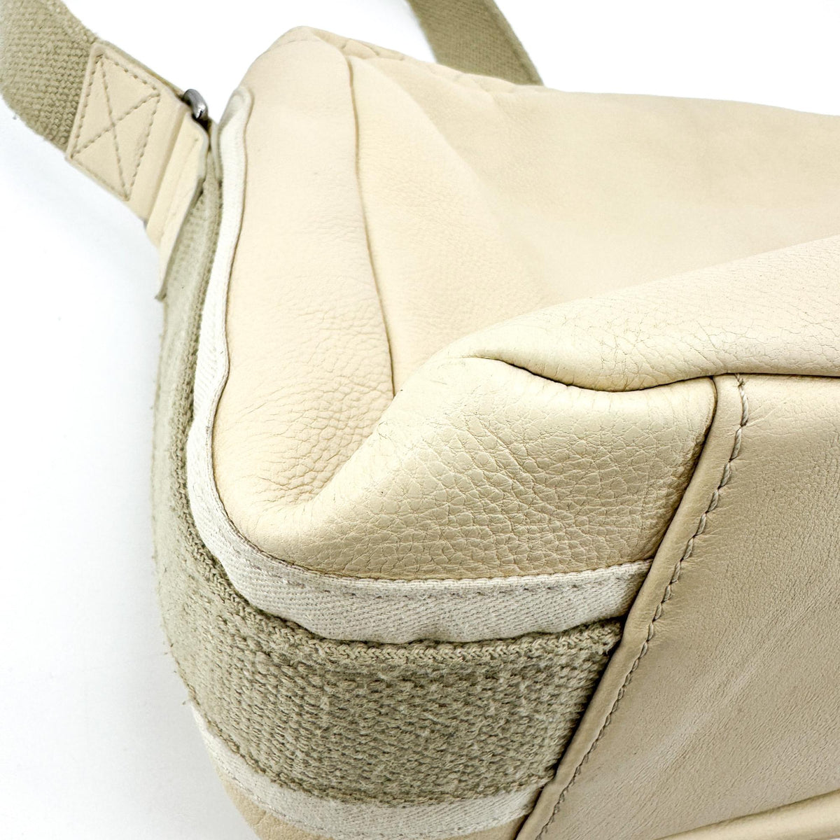 Chanel Sport Line Double Pocket Zip Messenger Leather, Beige, Leather, Crossbody Bag