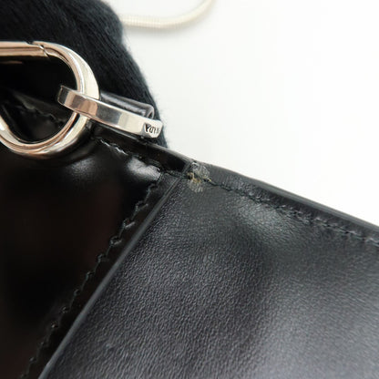 Prada Envelope Logo Clutch Spazzolato Leather, Black, Leather, Clutch