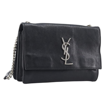 Saint Laurent Kate Box Leather, Black, Leather, Handbag