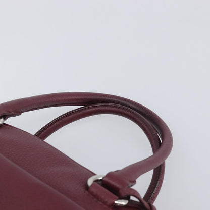 Prada Front Pocket Pushlock Convertible Boston Vitello Daino, Burgundy, Leather, Handbag
