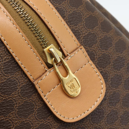 Celine Vintage Boston Macadam Coated Canvas, Brown, PVC, Handbag
