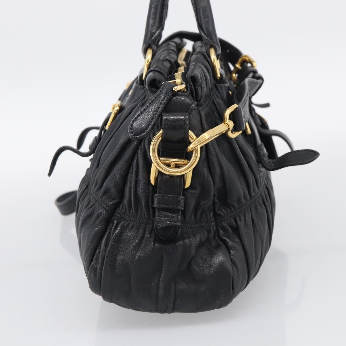 Prada Gaufre Convertible Satchel Nappa Leather, Black, Leather, Handbag