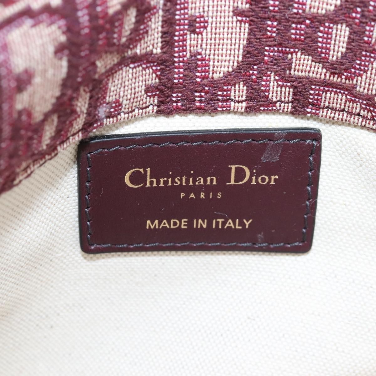 Christian Dior Saddle Belt Oblique Canvas, Burgundy, Canvas, Handbag