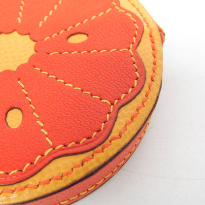 Hermes Orange Slice Coin Leather, Orange, Leather, Clutch