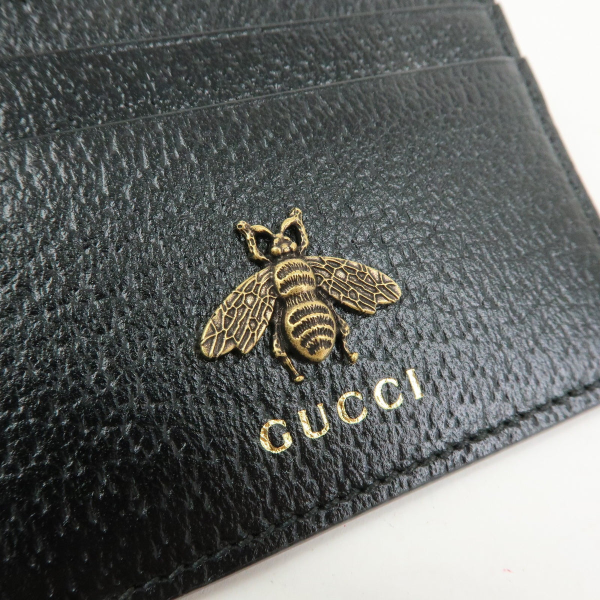 Gucci Animalier Card Holder Leather, Black, Leather, Card Holder
