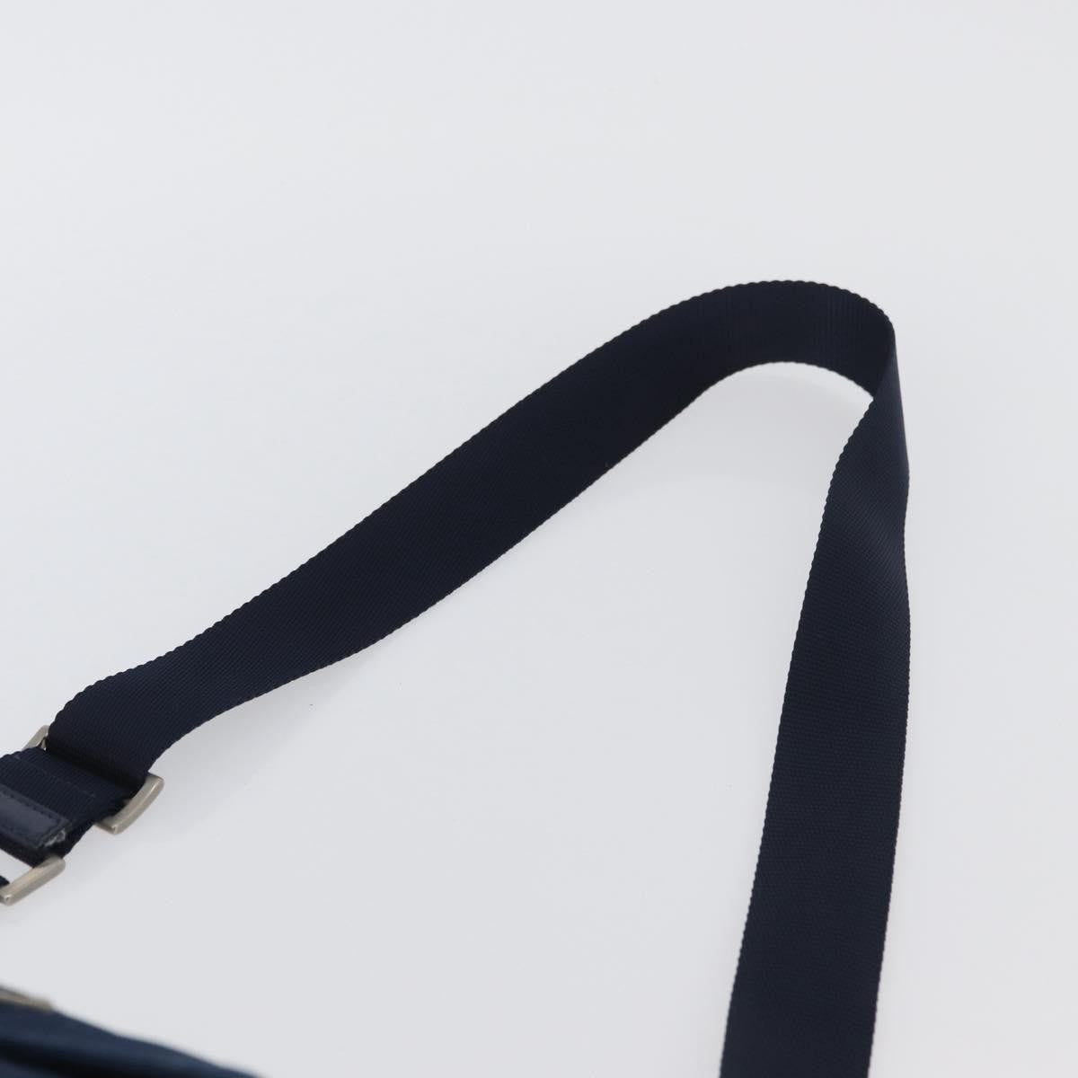Prada Buckle Messenger Tessuto, Navy, Nylon, Handbag