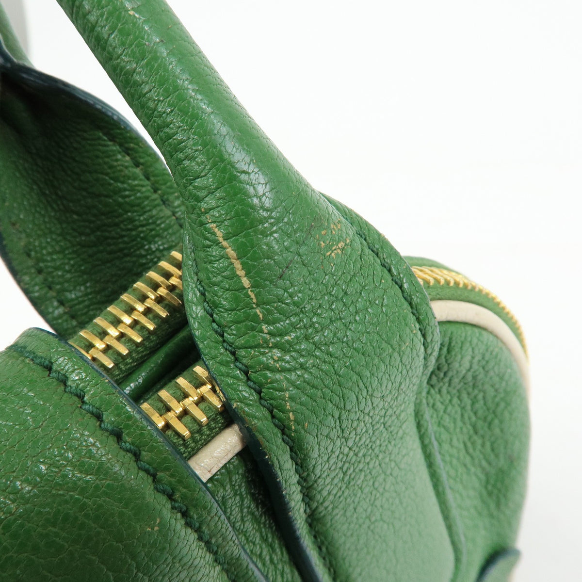 Miu Miu Madras Top Handle Leather, Green, Leather, Handbag