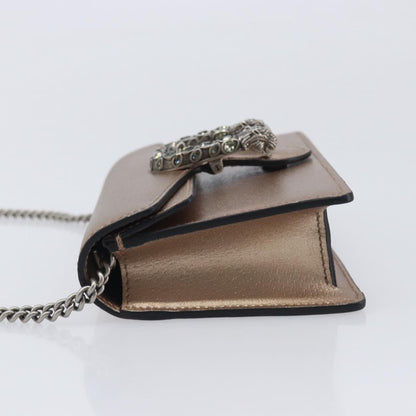 Gucci Dionysus Leather, Gold, Leather, Handbag
