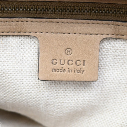 Gucci Twice Satchel Nubuck with Python, Brown, Suede, Handbag