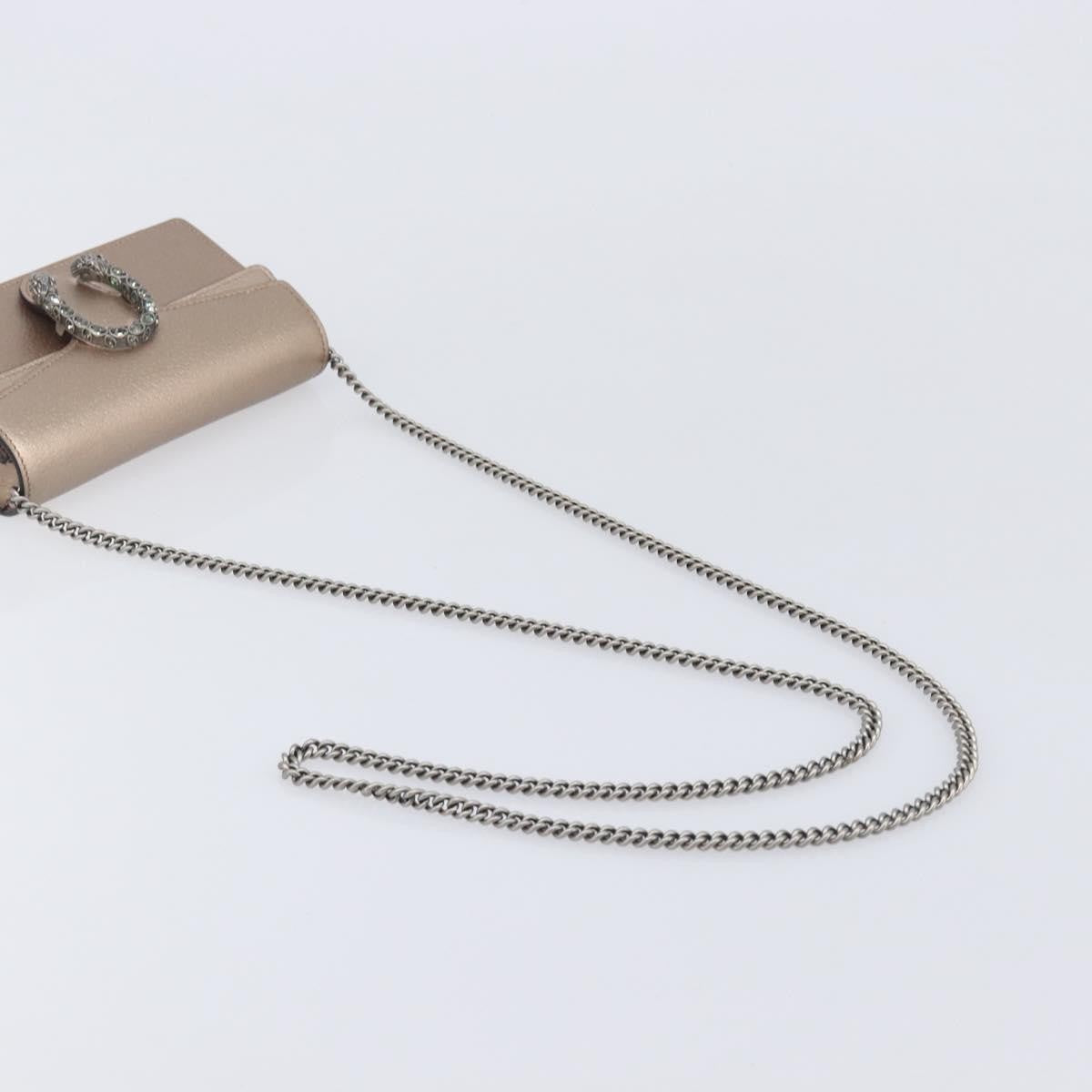 Gucci Dionysus Leather, Gold, Leather, Handbag
