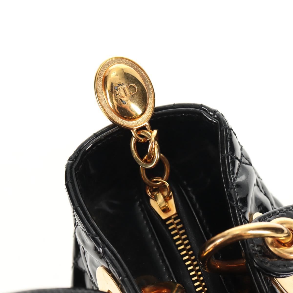 Christian Dior Lady Dior Bag Patent, BLACK, PATENT_LEATHER, Handbag