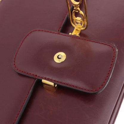 Celine Shoulder Leather, Burgundy, Leather, Shoulder Bag